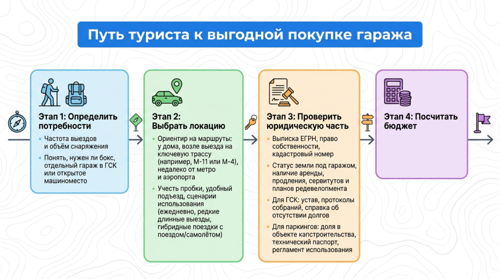 Путь туриста к выгодной покупке гаража